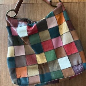 Patchwork Leather Hobo Bag